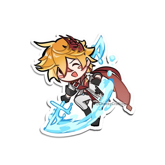 Childe Sticker Genshin Impact Fanart Cute Chibi Art Laptop Etsy