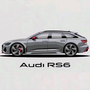 Ilustración del Audi RS6 Avant: Impresión/Póster de arte mural automovilístico moderno