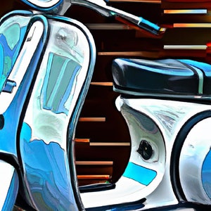 Vespa Abstract Digital Art - Image was created with the assistance of DALL·E 2
