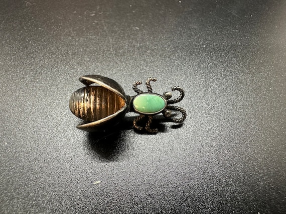 Intricate Vintage Flying Bug Turquoise Sterling Silver Bracelet Intricate Vintage Flying Bug Turquoise Sterling Silver Bracelet