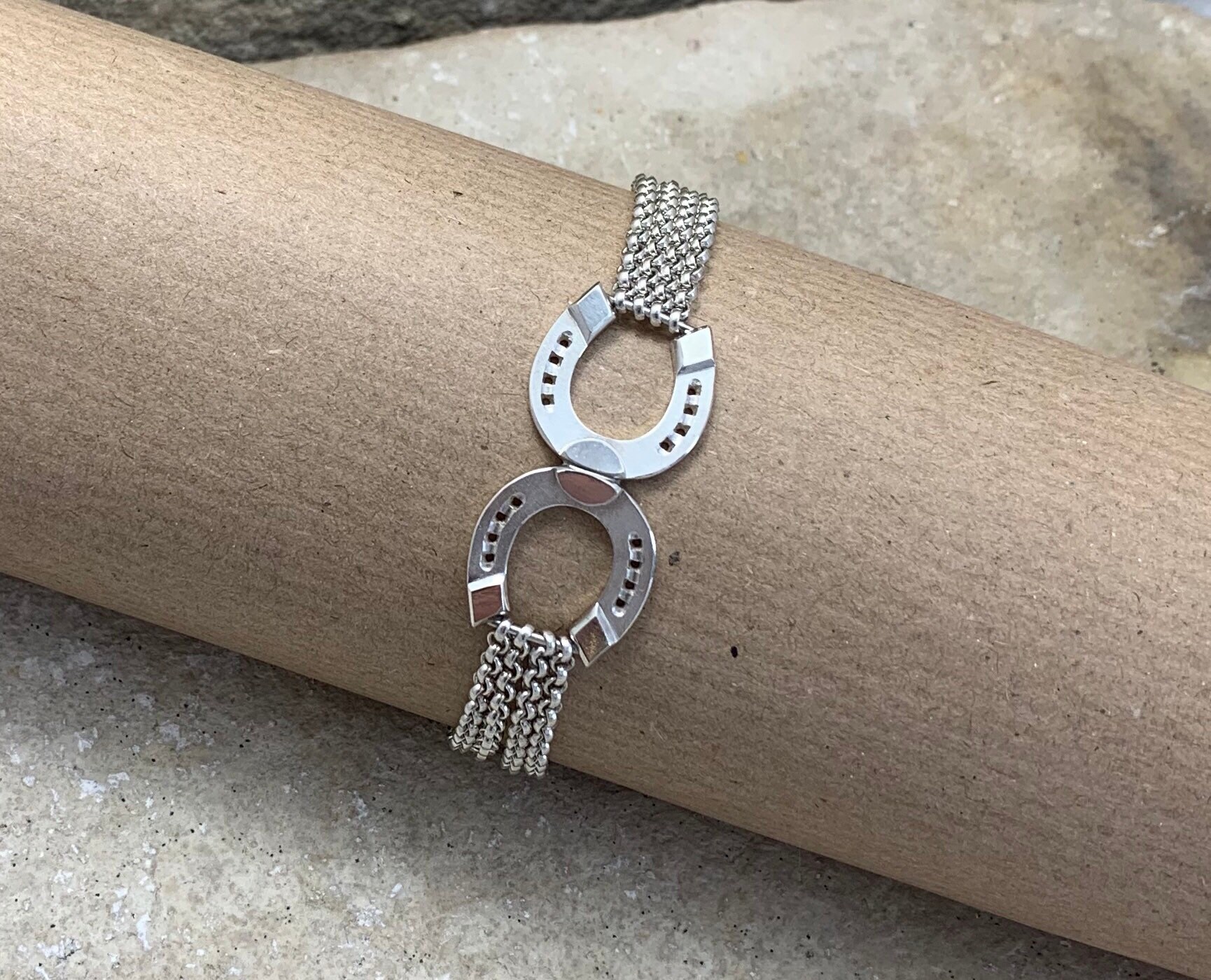 Horseshoe Bracelet 17 Cm Long With Multipiece Hereditary Etsy UK