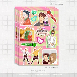 GOT7 Last Piece Kersteditie stickervel A5 | Waterdichte stickers