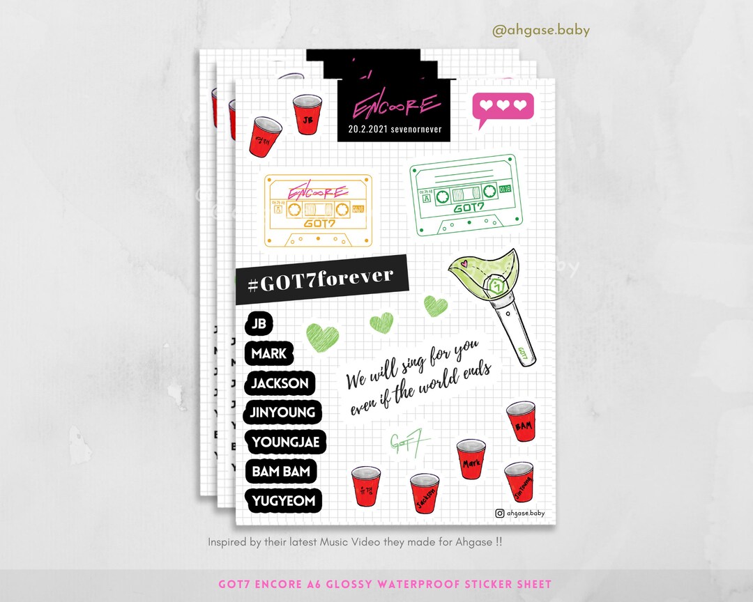 GOT7 Encore Cassette Tape Sticker Sheet A6 Size | Vinyl Stickers - Etsy