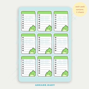 GOT7 Babybird groene checklist planner stickervellen | Wekelijkse tijdschriftverspreiding | Leuke stickers