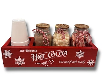 Customized Hot Cocoa Bar, Hot Cocoa Station, Hot Cocoa Caddy, Hot chocolate Bar, Hot Chocolate Gift, Housewarming Gift