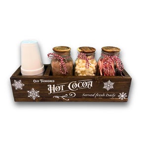 Barra de chocolate caliente, Barra de chocolate caliente personalizada, Estación de chocolate caliente, Caja de chocolate caliente, Regalo de inauguración de la casa en invierno, Decoración de cacao, Cajita de chocolate caliente