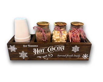 Barra de chocolate caliente personalizada, estación de chocolate caliente, caja de chocolate caliente, barra de chocolate caliente, carrito de chocolate caliente, regalo de inauguración de la casa, decoración de cacao