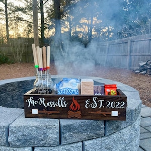 Outdoor gift, Smores Gift Box, Personalized Wedding Gift, Fall Housewarming Gift, Smore Caddy, Wood Smore Station, Smores station box