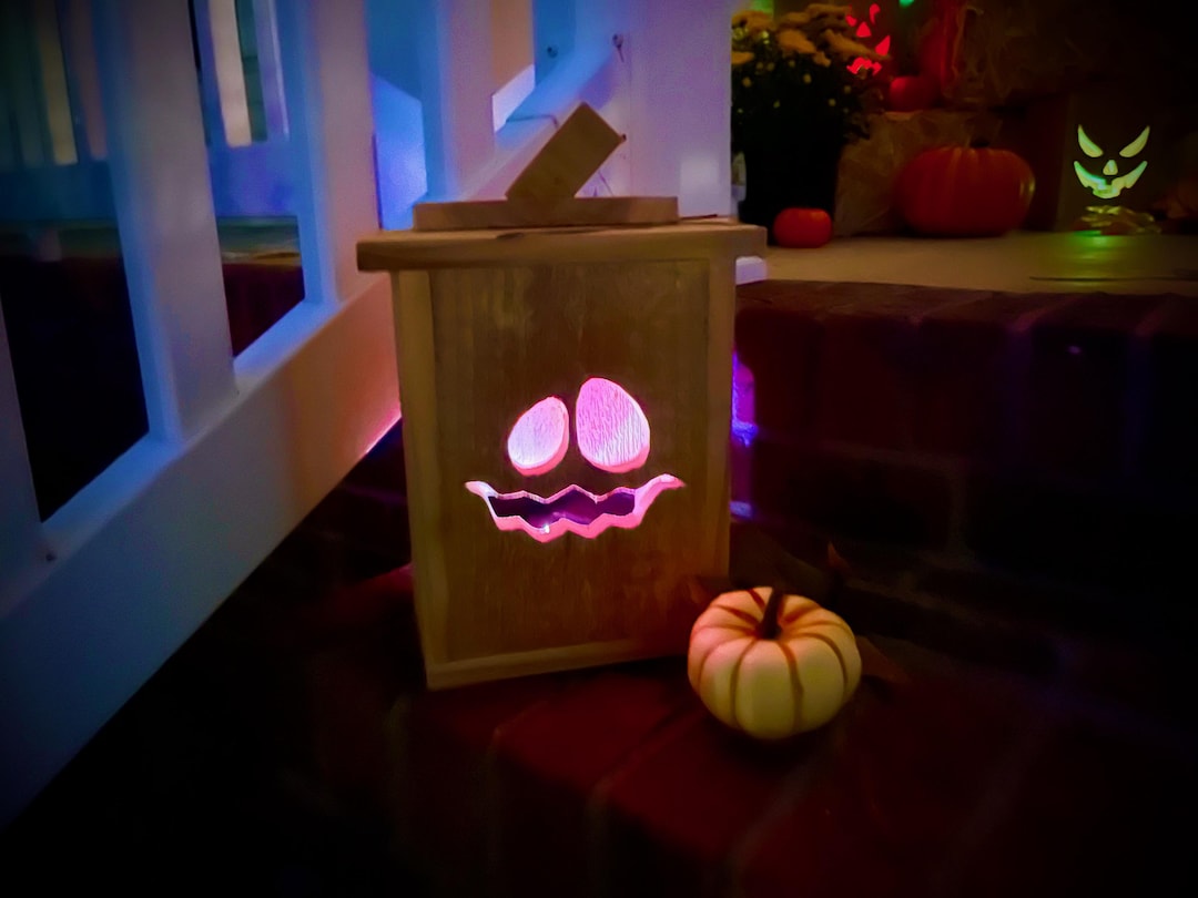 Goofy Halloween Jack O Lantern Wooden Indoor/outdoor Decor With LED ...