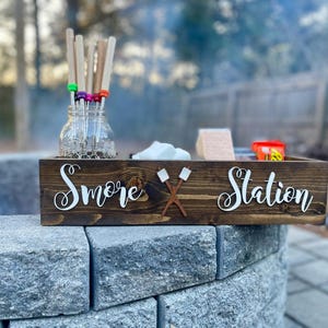 Smores bar, Wood Smore Station, Smore Caddy, Smores box, Smores tray, Smores station box, Party tray, family gift, housewarming gift