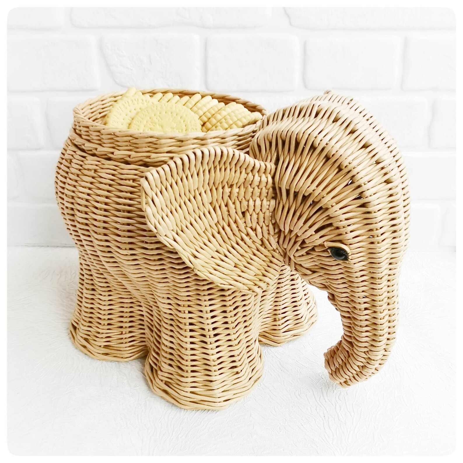 Basket wicker elephant storage basket wicker basket cozy Etsy