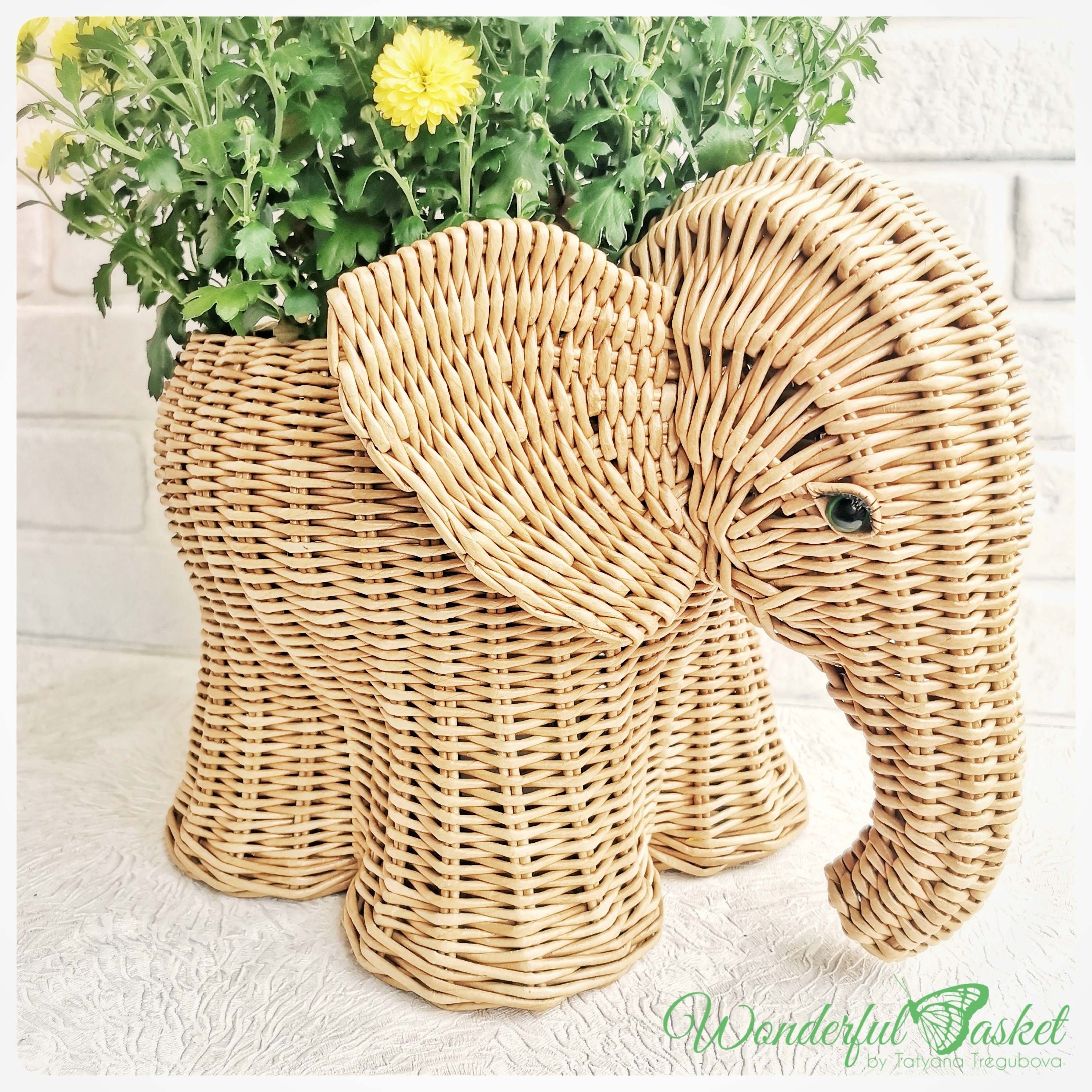 Wicker elephant storage basket for sweets and fruits woven  etsy Wicker elephant storage basket for sweets and fruits woven  etsy