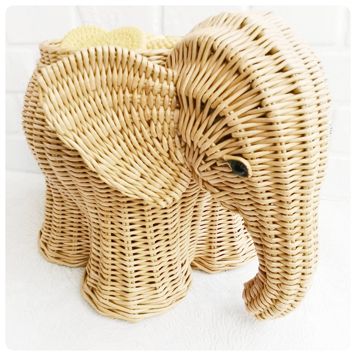 Basket wicker elephant storage basket wicker basket cozy Etsy
