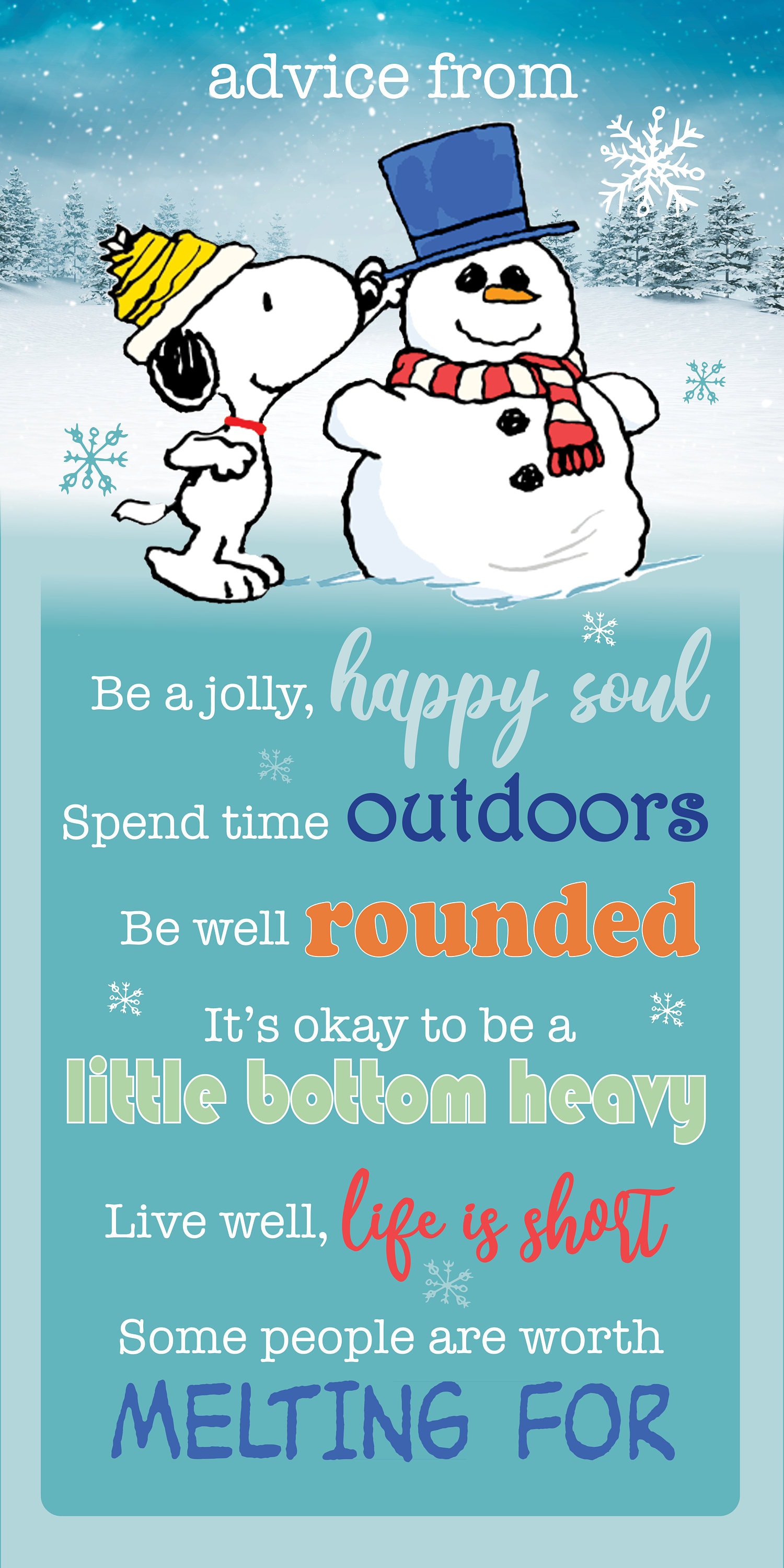 Peanuts Advice From a Snowman Sign - Etsy