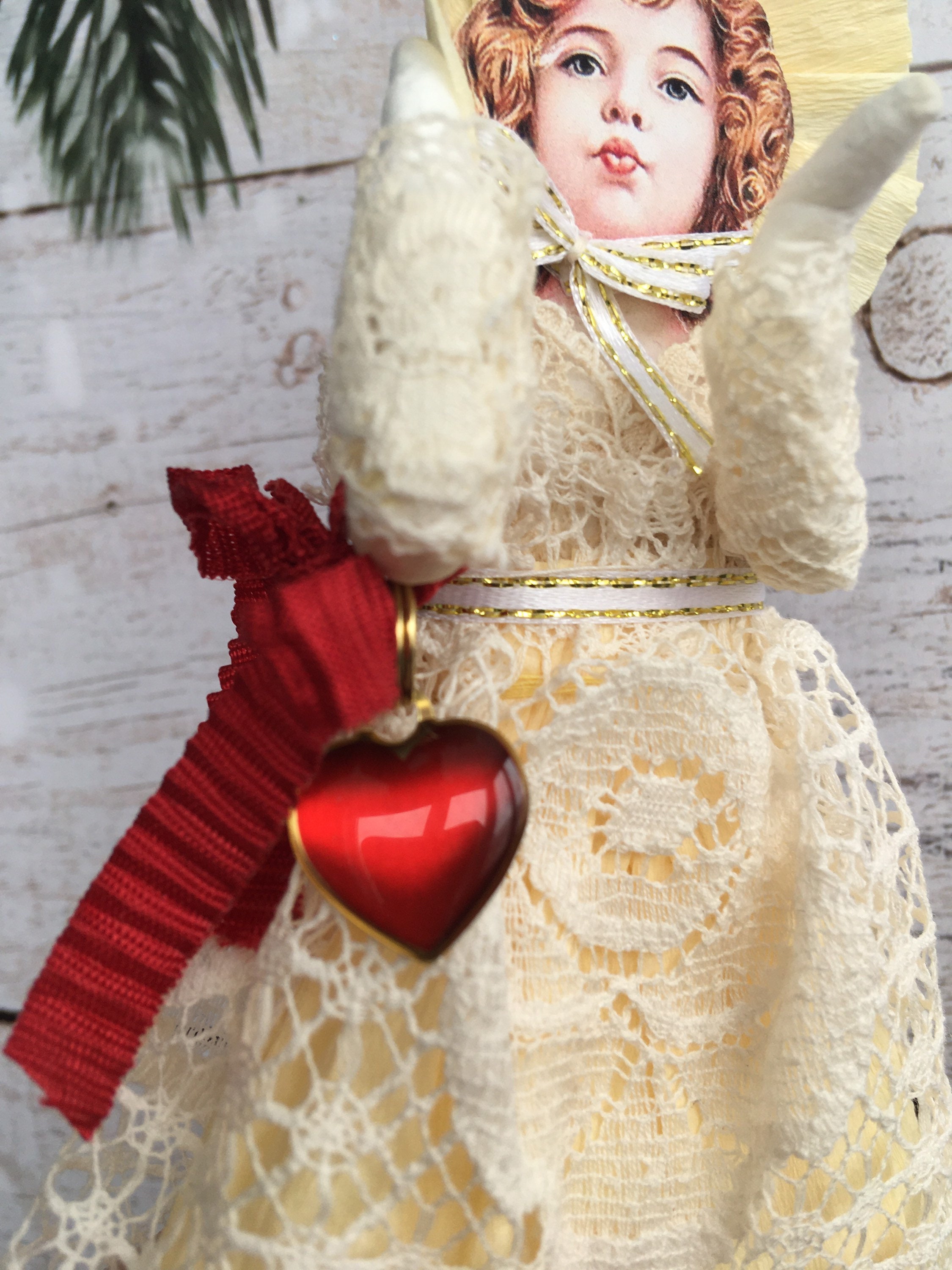 Vintage inspired crepe paper doll Air kiss Etsy