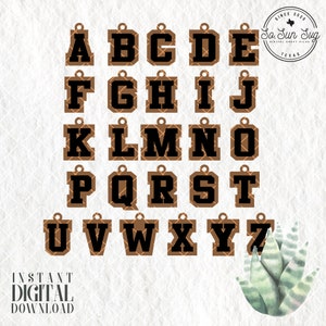 FULL ALPHABET keychain SVG, Letter keychain File, 26 Letter File, letter Keychain Svg, Keychain Laser File, Initial Keychain file, Cut Ready