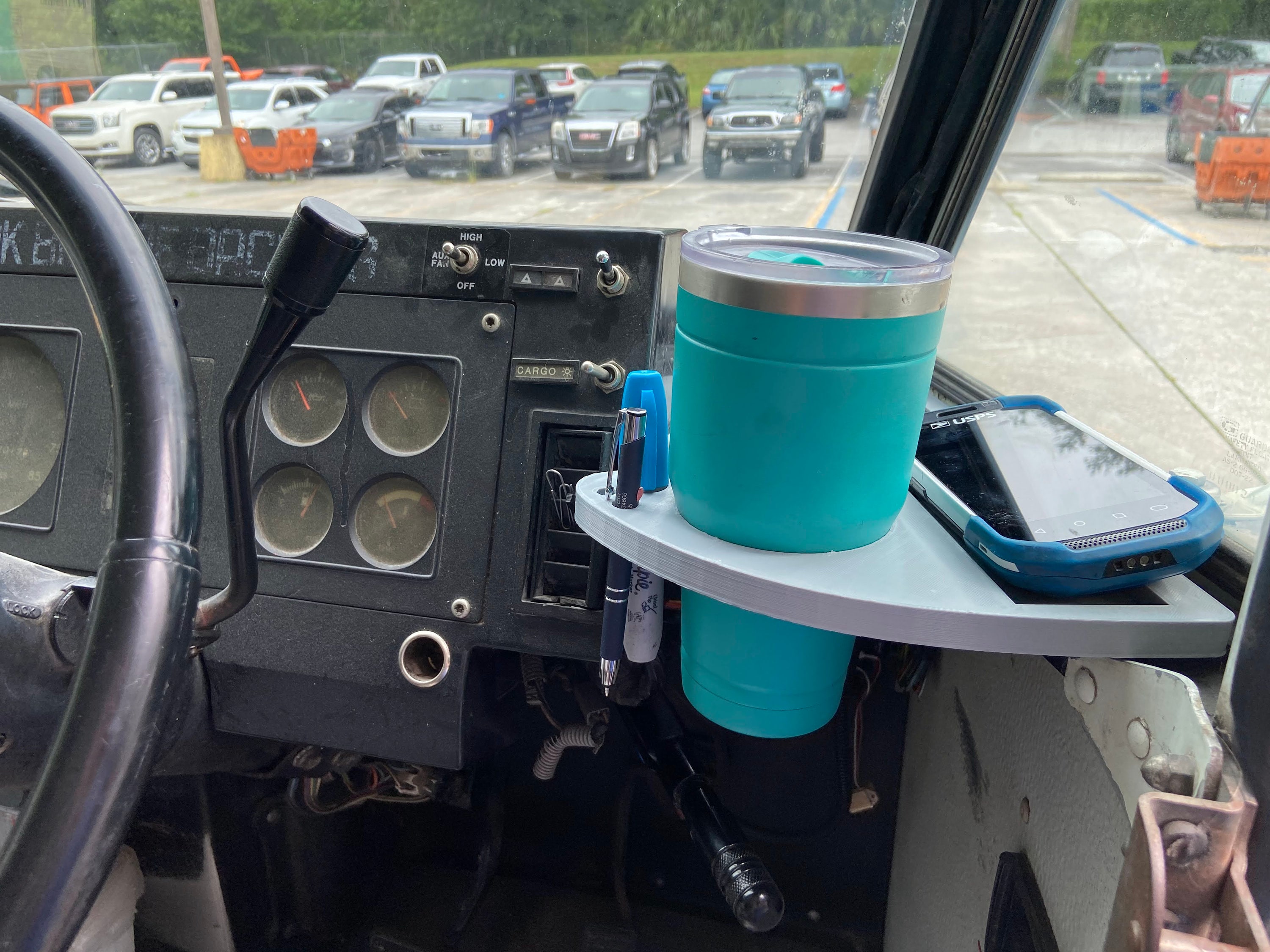 USPS Mail Carrier / LLV 3D Printed Cupholder and Utility Tray