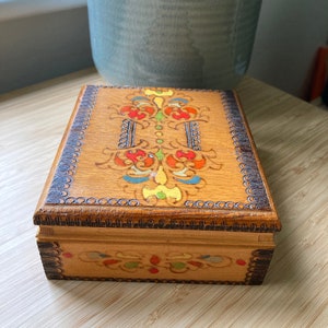 Vintage bulgaro камъшит scatola di legno di legno