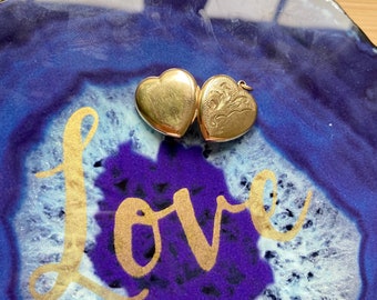 Vintage Locket Heart Shaped Hanger Rolled Gold Stijlvolle Hanger, Collectable