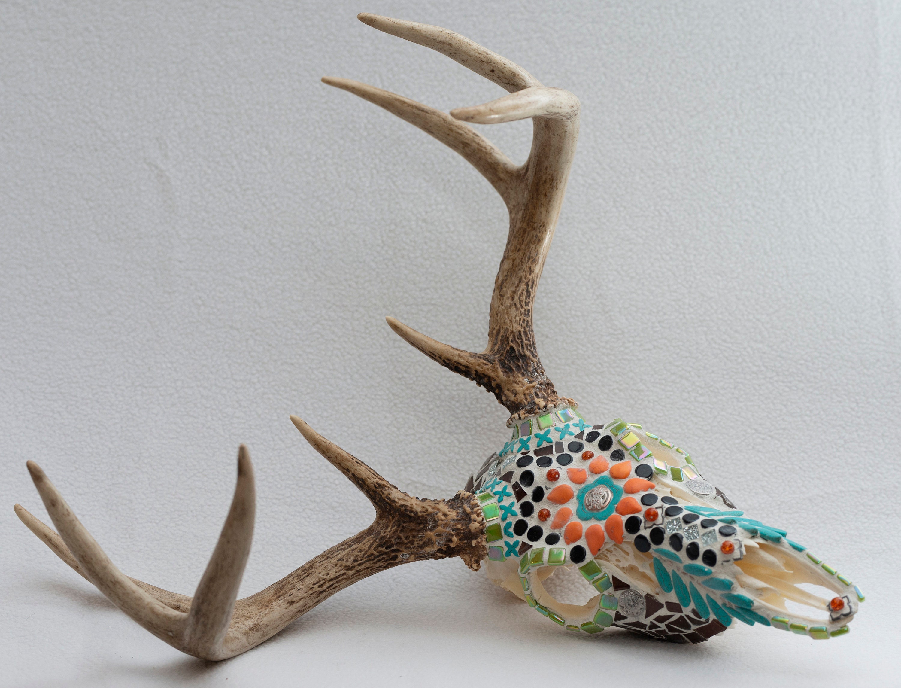 Twisted Trails Mosaic Deer Skull Etsy