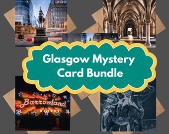 Glasgow Cityscape Greeting Card Mystery Bundle, Set of 5
