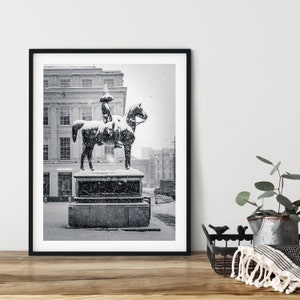 Frozen Duke black and white, Glasgow print | Glasgow | Mounted print | Scotland | Scotland Photography | Gift | Art