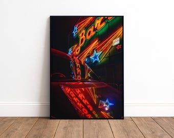 Barrowland Neon Reflection Glasgow Print | Night Photography Wall Art | Glasgow Gift | Scotland Home Decor | Music Lover Gift I A5 A4 A3 A2