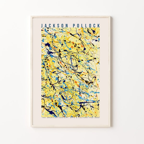 Jackson Pollock, Untitled | Museum Exhibition Poster, Drip Painting, Abstract Art Print, Instant Digital Print