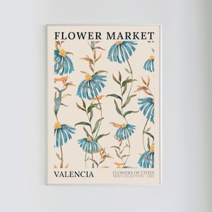 Flower Market Prints | Valencia Flower Market, Florist Gift, Printable Wall Art