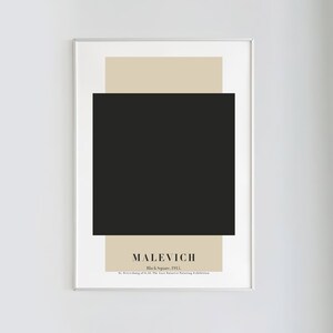 Malevich, Black Square, 1915 | Futurist, Minimalist Poster, Abstract Art Print, Exhibition Poster, Instant Download