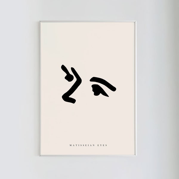 Matissean Eyes, No:2 | Exhibition Poster, Neutral, Minimal Art, Instant Download