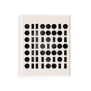 Bauhaus Art Print: Black and White Geometric Minimalist Decor (Digital Download)