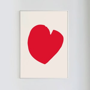 Matisse&#39;s Heart | Cut Out, Exhibition Poster, Beige-Red, Minimal Art, Instant Download