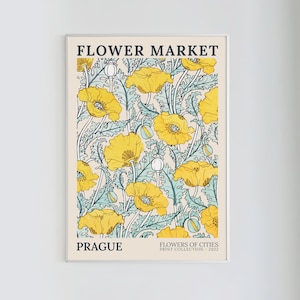 Flower Market Prints | Prague Flower Market, Abstract Art Print, Downloadable Art