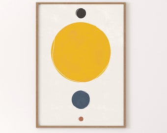 Geometry Circles I - Earthy Tones - Abstract Wall Art, Boho Art Poster, Instant Digital Print