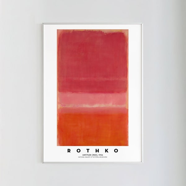 Mark Rothko, Untitled (Red), 1956 | Color Field Painting, Minimalist Poster, Abstract Art Print, Exhibition Poster, Instant Download