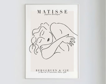 アンリ・マティス「女性の線画」プリント：ボヘミアン展ポスター