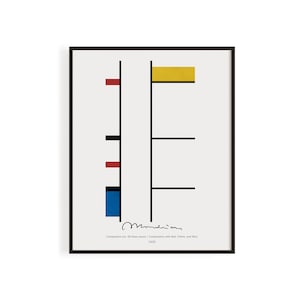 Piet Mondrian, Museum Print | Composition with Red, Blue, Black, Yellow and Gray, de Stijl Artwork, Abstract Home Decor, Digital Print