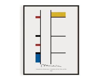 Piet Mondrian, Museum Print | Composition with Red, Blue, Black, Yellow and Gray, de Stijl Artwork, Abstract Home Decor, Digital Print