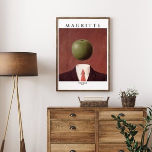 René Magritte, The Idea, 1966 Gallery Print, Surrealist Art, Exhibition Poster, Magritte Apple, Instant Download image 2