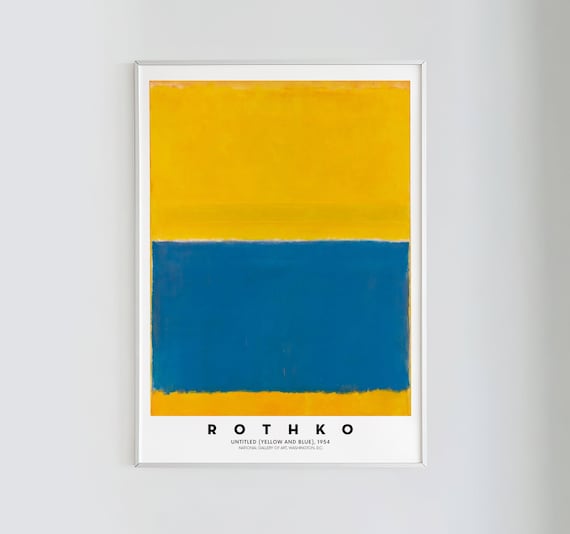 マーク・ロスコ、『無題』、希少画集画、状態良好、新品木製額・額装付 マーク・ロスコ『無題（黄色と青）』1954年｜カラーフィールド・ペイン