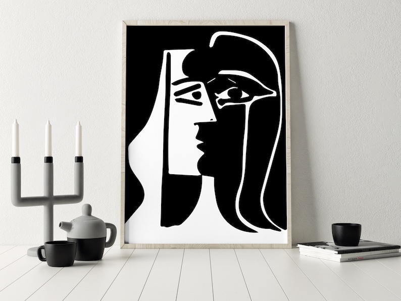 Pablo Picasso the Kiss Poster Modern Art Print Black - Etsy