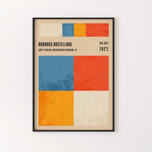 Bauhaus Exhibition Poster | Retro German Style, Bauhaus Wallart, Modern Art Print.