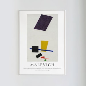 Malevich, Realism of a Football Player, 1915 | Futurist, Minimalist Poster, Abstract Art Print, Exhibition Poster, Instant Download