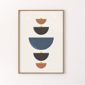 Geometry Circles II - Earthy Tones - Abstract Wall Art, Boho Art Poster, Instant Digital Print
