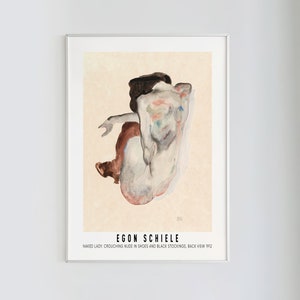 Egon Schiele Poster, Naked Lady | Reproduction Print, Egon Schiele Art, Exhibition Poster, Instant Digital Print
