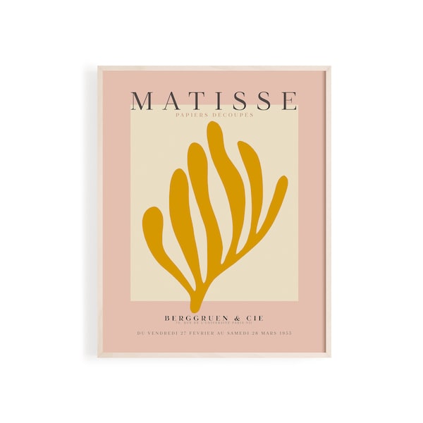 Matisse, Exhibition Poster | Tate Modern, Pale Blush - Mustard, Matisse Cut Out, Printable Wall Art, Digital Download