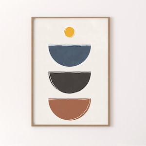 Geometry Circles III - Earthy Tones - Abstract Wall Art, Boho Poster, Instant Digital Print