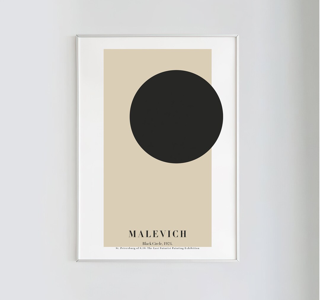Malévich, Círculo Negro, 1924 / Póster futurista y minimalista, impresión  de arte abstracto, póster de exposición, descarga instantánea - Etsy México, image size:1080x1013