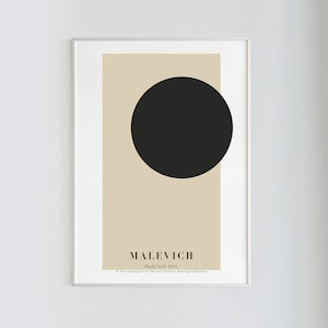 Malevich, Black Circle, 1924 | Futurist, Minimalist Poster, Abstract Art Print, Exhibition Poster, Instant Download